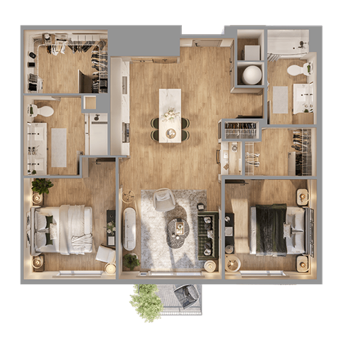 a top view of a floor plan of a house at Bemiston Place Apartments, Clayton, MO 63105